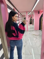 Sweater Candy Stripes – Ροζ / Μπλε σκούρο - Image 2