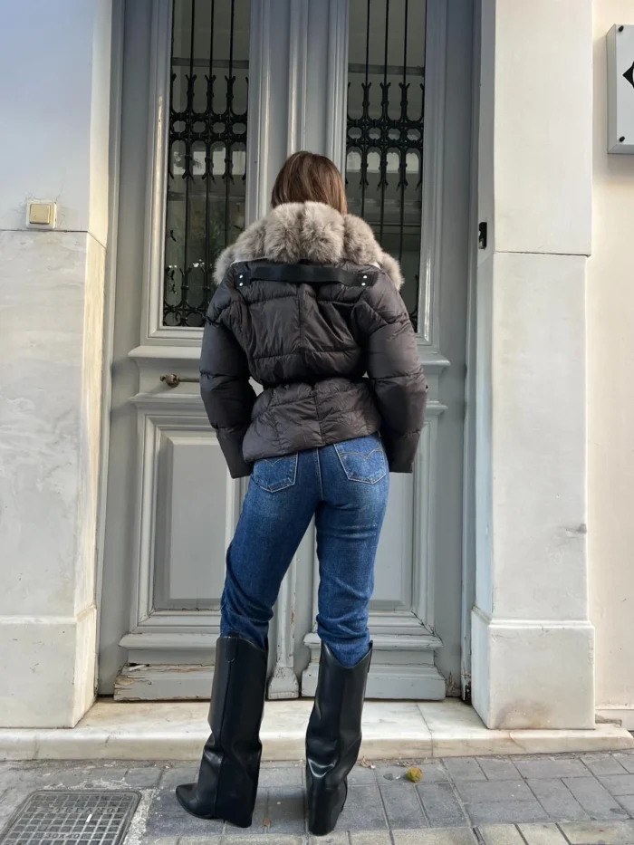 Frost Black Belted Coat - Image 3