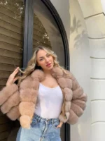 Luxe Sand Fox Fur Jacket