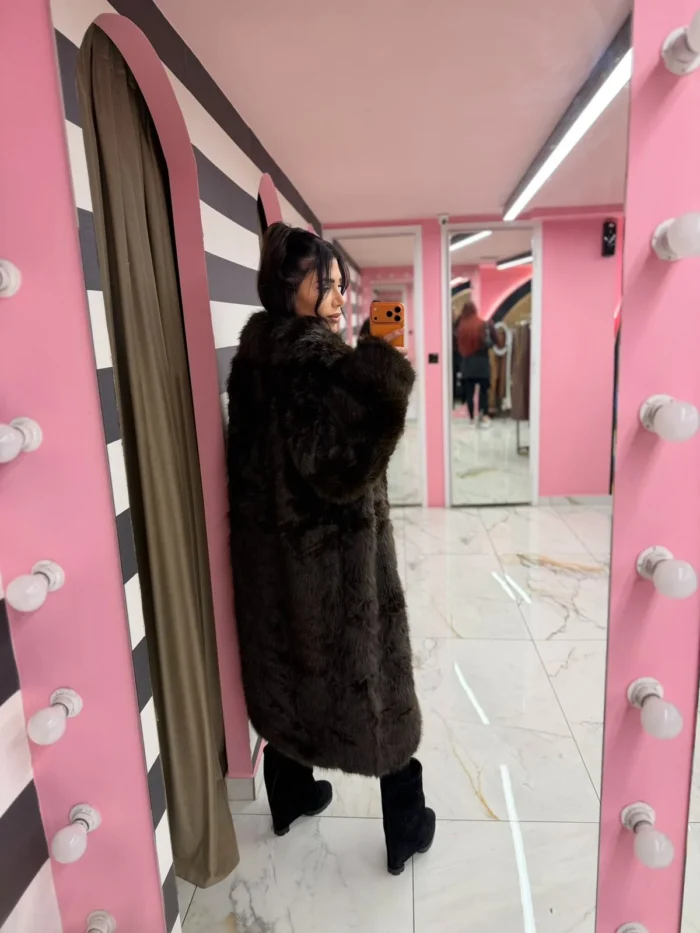 Cocoa Luxe Fur Coat - Image 2