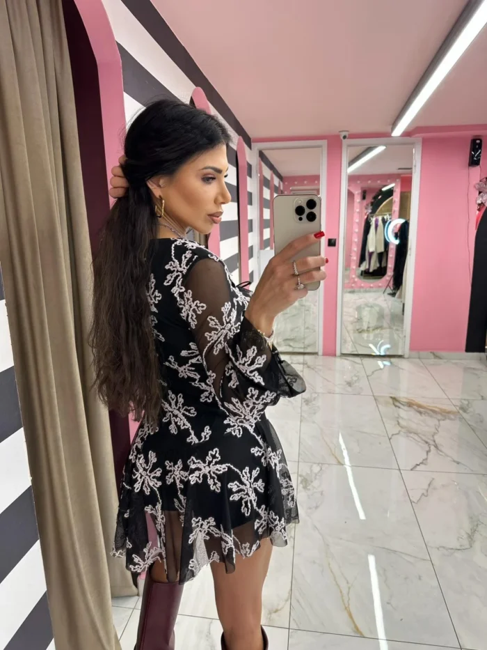 Black Swan Lace Mini Dress - Image 2