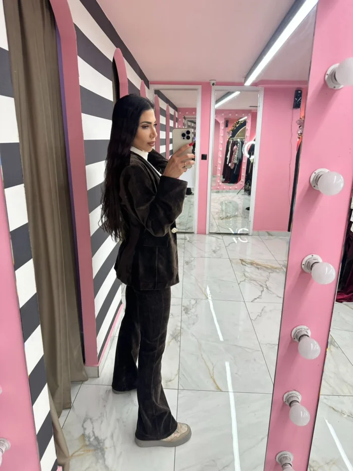 Mocha Velvet Suit - Image 2