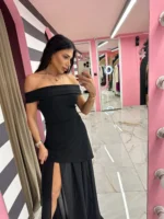 Black Muse One-Shoulder Dress - Image 2