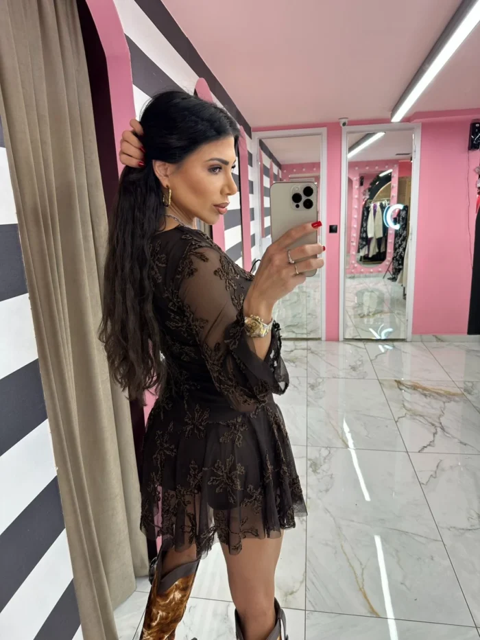 Chocolate Whisper Mini Dress - Image 2