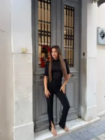 Black Line Split Pants - Image 2