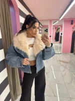Denim Cozy Fur Jacket