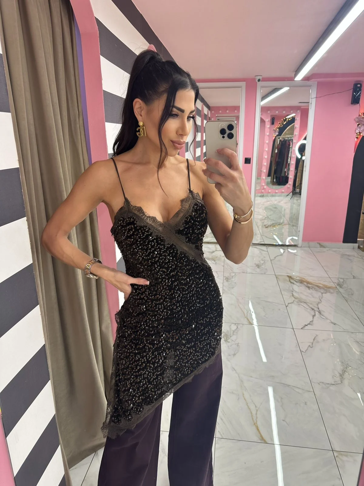 0-02-05-658fafbb11380595fda1d64b21444205d58caca0898e082f3674c2ee942479a9_2228f0a805d Cofee Sparkle Asym Top - Image 1