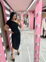 Black Muse One-Shoulder Dress