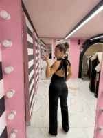 Black Allure Sequin Jumpsuit - Image 2