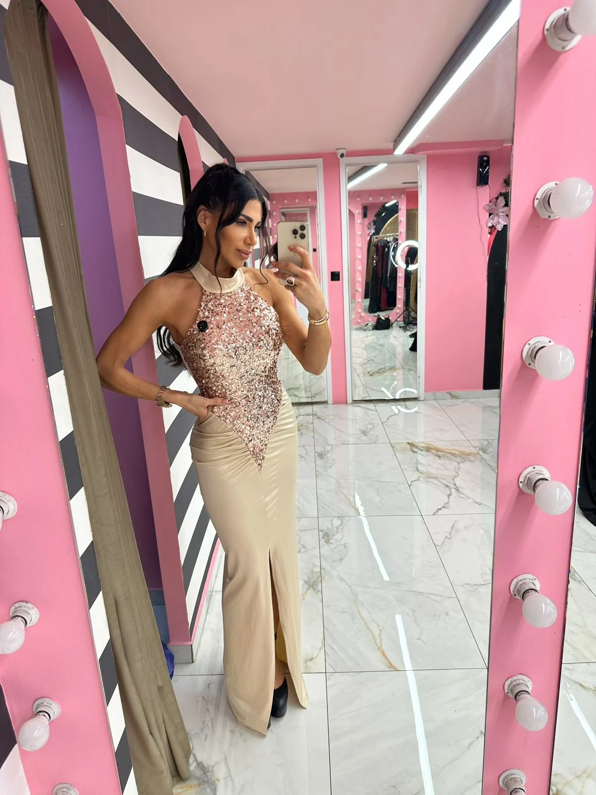 0-02-05-b210827f2e8632769f048866005b6e9675df7a535e36e0465080670c77cc8a8d_222f1abebdb Champagne Glam Maxi Dress - Image 1