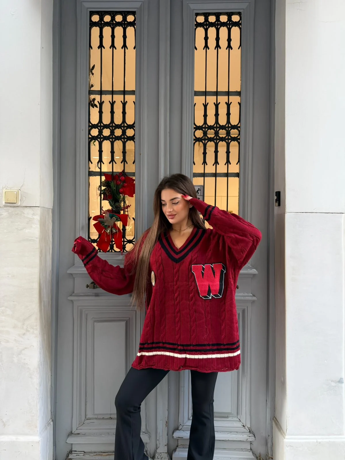 0-02-05-b9bc872ed0fb6cf1d9e5e6ab383d1e67e55d3228bb043f1b4f84111c2a43feb1_2228252a999 Varsity Cable Knit Burgundy - Image 1