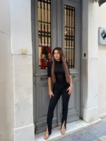 Black Line Split Pants