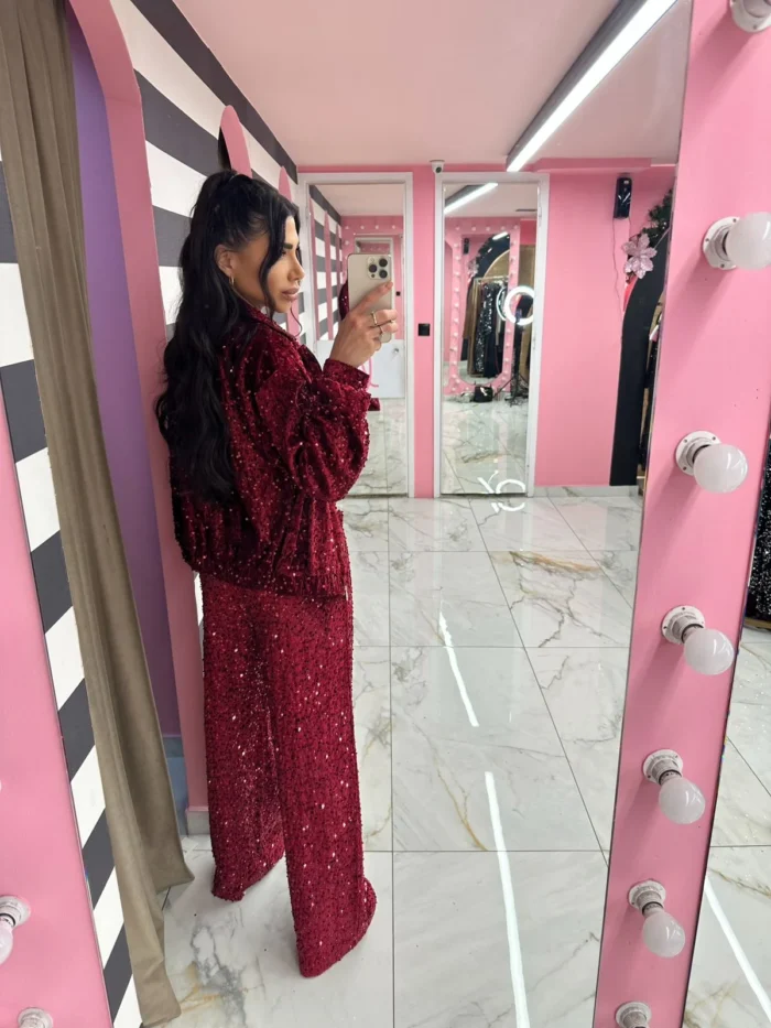 Burgundy Night Sequin Set - Image 2