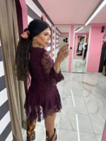 Burgundy Desire Mini Dress - Image 2