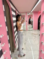 Relax Stripe Pants – Light Grey - Image 2