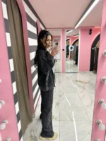 Πετροπλυμένη Φόρμα με Strass Λεπτομέρειες - Image 2