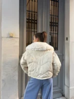 Luna Fur Jacket – Cream - Image 2