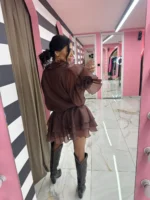 Chocolate Romance Mini Dress - Image 2