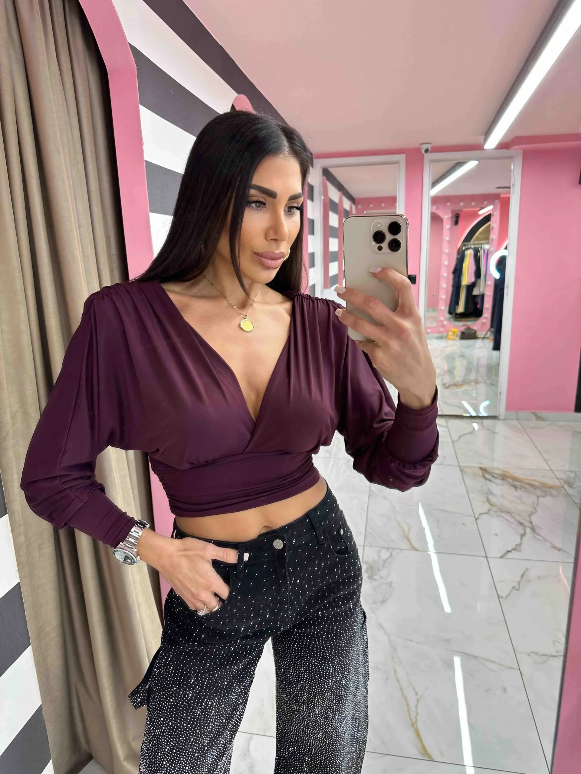 0-02-05-7b54b3737aafa7f7ab1df7739fd03239a9070c1eace0443f2d42441d93b8f698_22373ad1489 Wrap Chic Top - Image 1