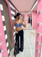 Black Lace Statement Jeans