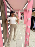 Taupe Nude Active Flare Set