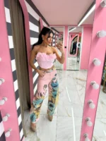 Rose Bloom Wide Leg Pants