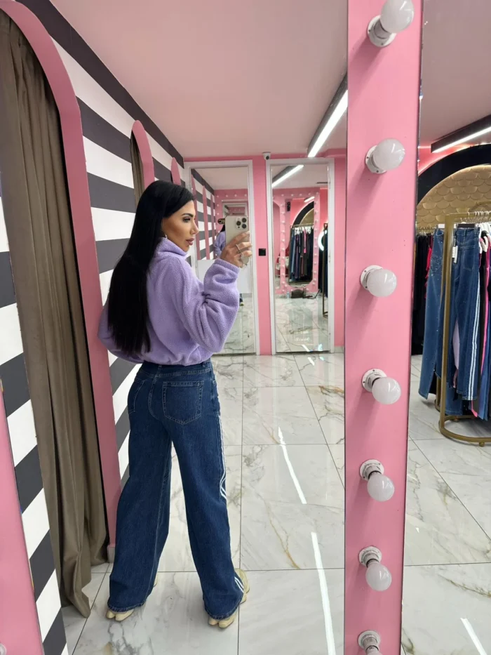 Side Stripe Wide Leg Jeans - Image 3