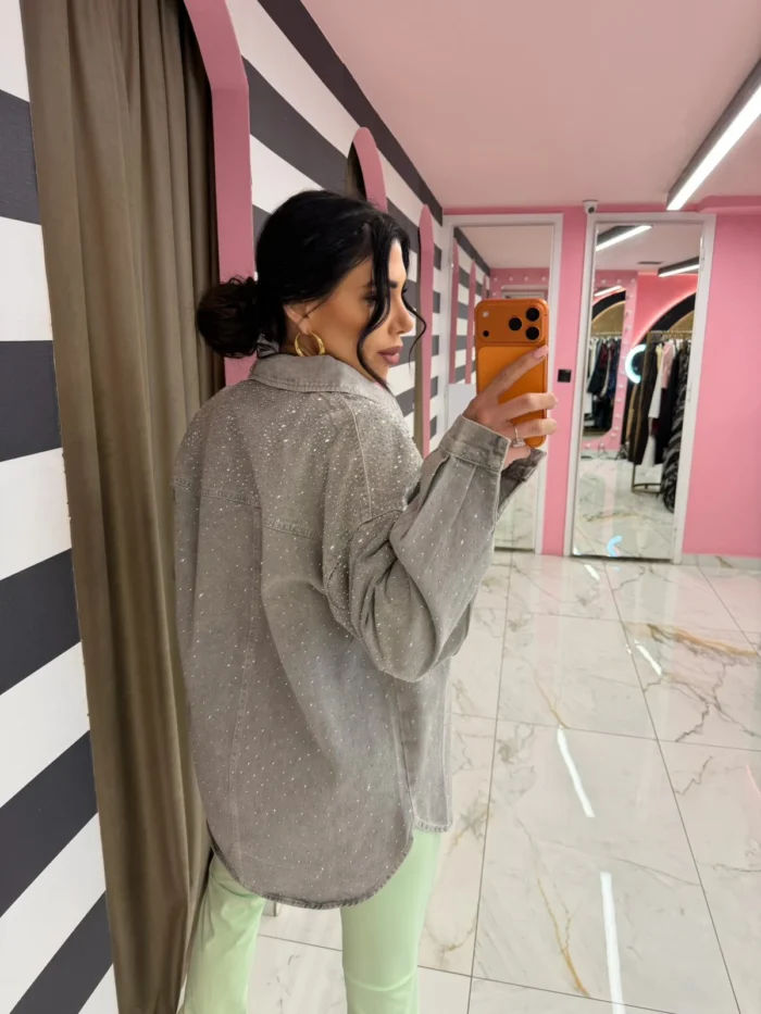 Crystal Denim Shirt – Grey Ice - Image 2