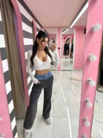 Urban Contrast Wide Leg Pants