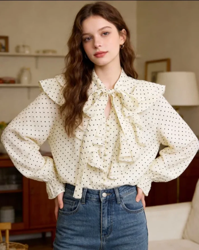 Paris Chic Polka Shirt - Image 2