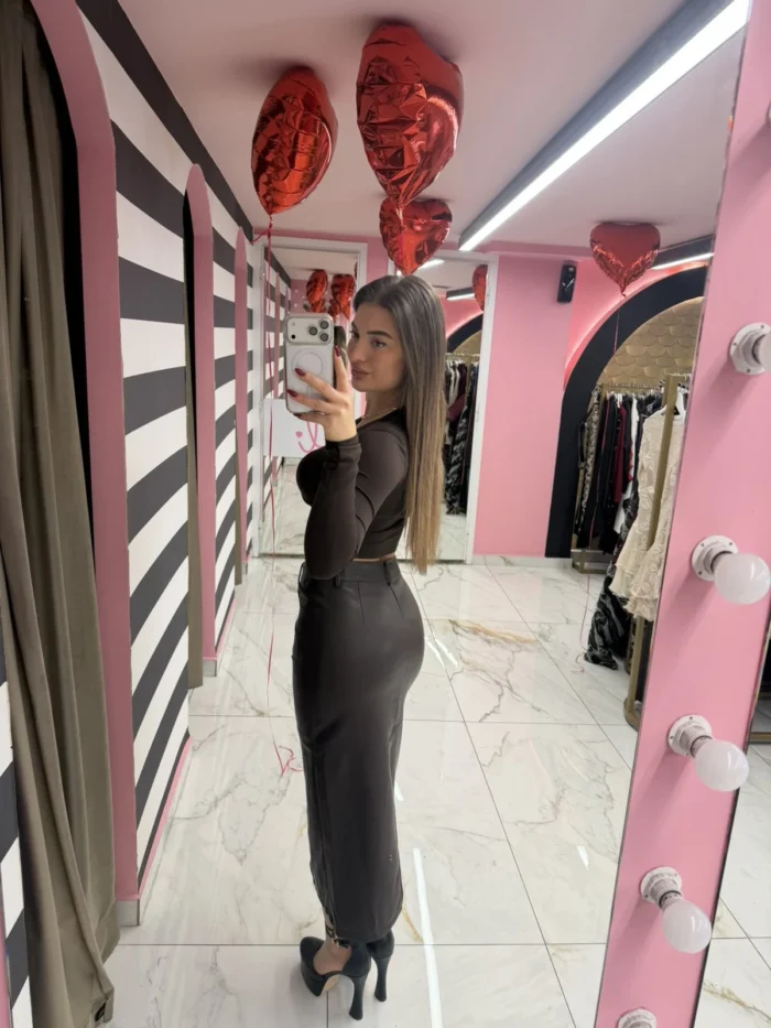 Midnight Leather Skirt - Image 2