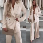 Power Pinstripe Suit Set