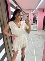 Luna Lace Mini Dress - Image 4